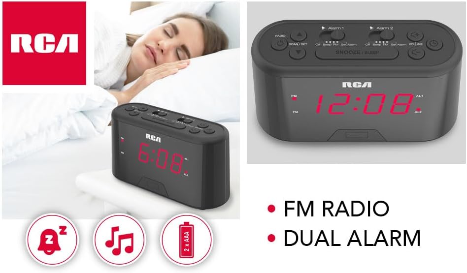 RC551 Digital Clock Radio with Dual Alarm and Snooze