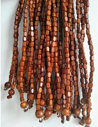90 Strands Bamboo Wood Beaded Curtain with Rods for Doorways