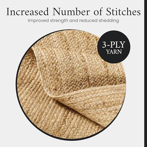 SpoiledHome Jute Rug 2x3 Farmhouse Entryway Mat