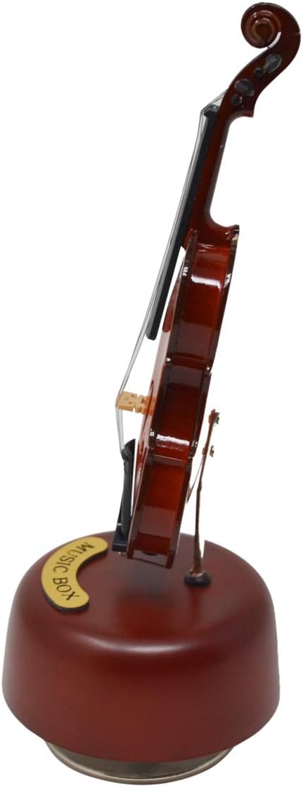 Violin Music Box With Rotating Musical Base Miniature Art Gift