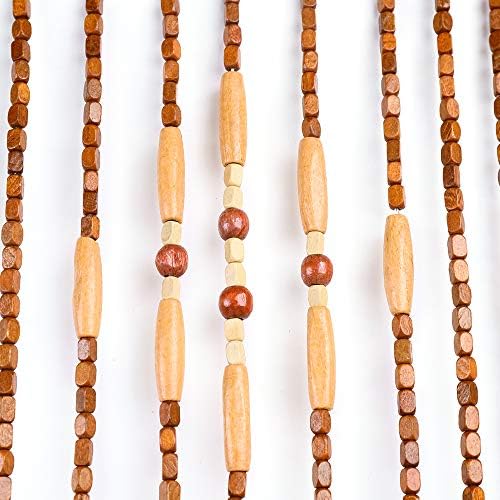 CNCEST Wooden Bead Curtain 32 Lines 90x175cm