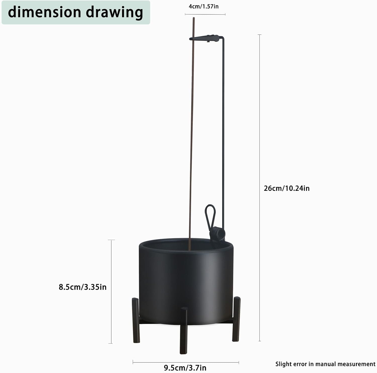2 Pack Metal Incense Holder with Ash Catcher and Stabilizing Base