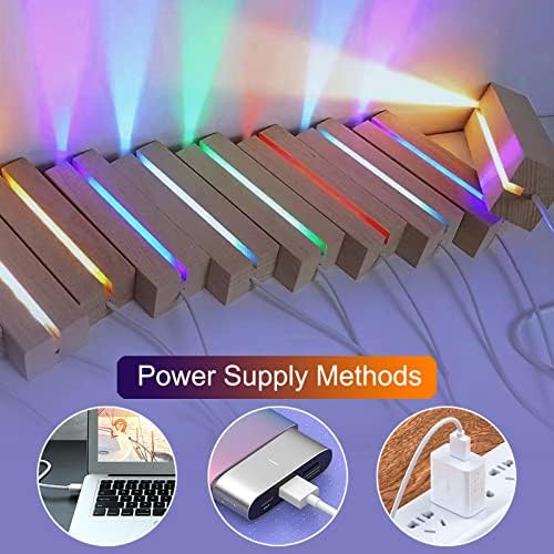 2PCS 6 Inch Wooden LED Display Pedestal