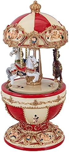 Northlight Musical Carousel with Horses and Cupids 725 Inch
