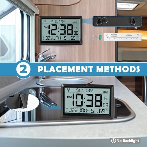 SZELAM Atomic Clock Black Large Display Wall Clock