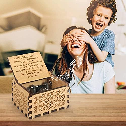 CAMKONG Wooden Music Box for Mom Laser Engraved