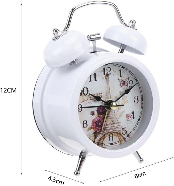 Retro Silent Alarm Clock with Night Light and Horse Design