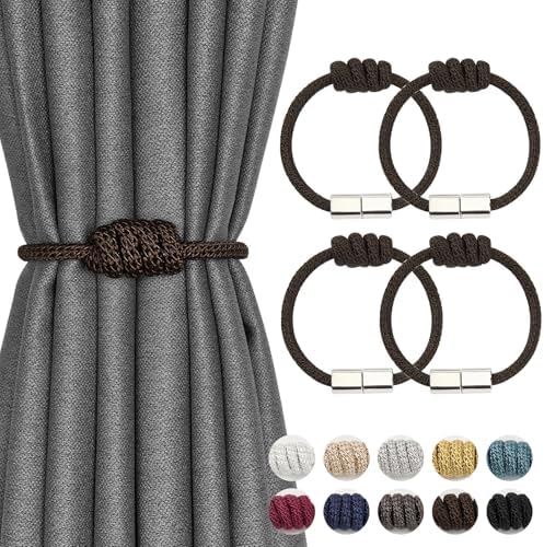 NICEEC 4 Pack Magnetic Curtain Tiebacks Modern Elegant Design