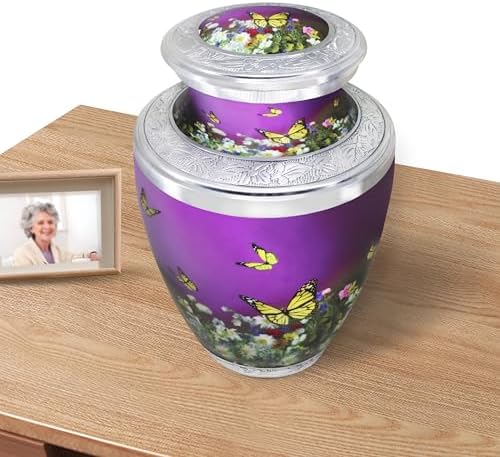 M Meilin Xu Butterfly Cremation Urn Purple Large