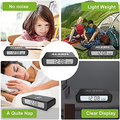 BALDR Digital Alarm Clock Reversible LCD White Black
