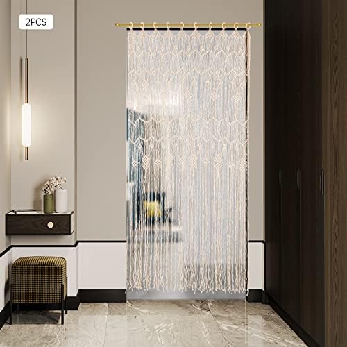 EseMiee 08x2M Beaded Curtain Woven Door Panels
