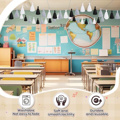 WILLBOND 4 Piece Tassel Garland Classroom Decor
