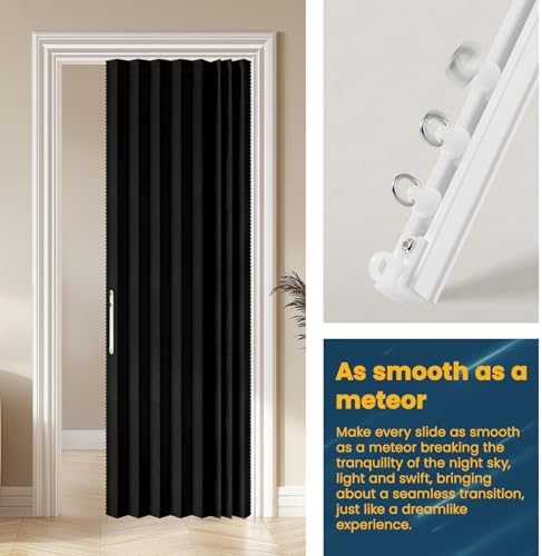 AJAZZ Blackout Sliding Door Curtains 72W x 79L Black 1 Pack