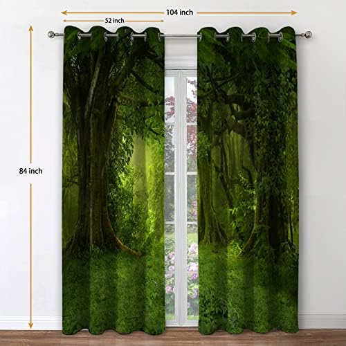 Jekeno Forest Blackout Curtains 2 Panel Set 52x84