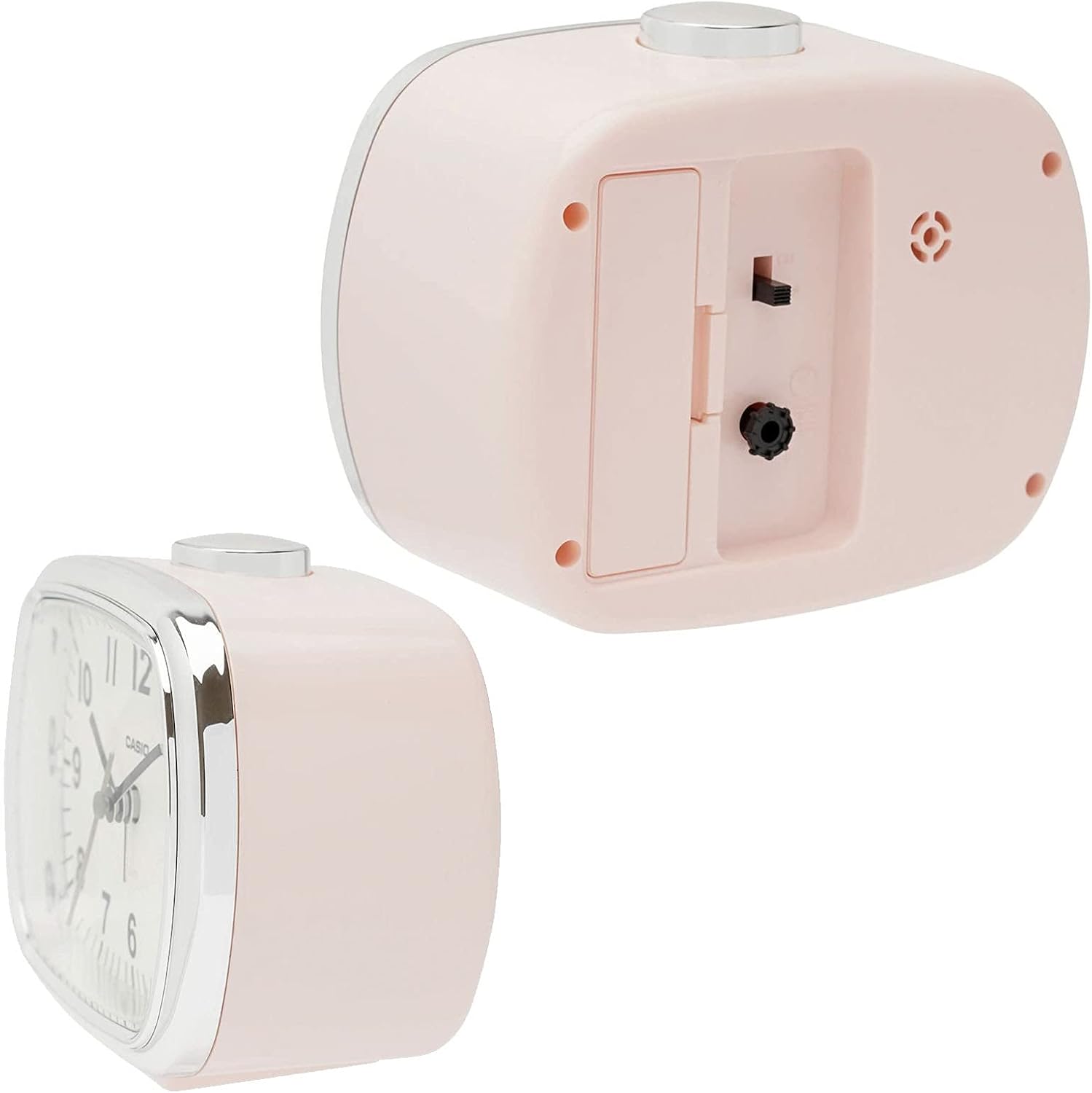 CASIO TQ-159-4JF Pink Analog Alarm Clock with Light and Snooze Function