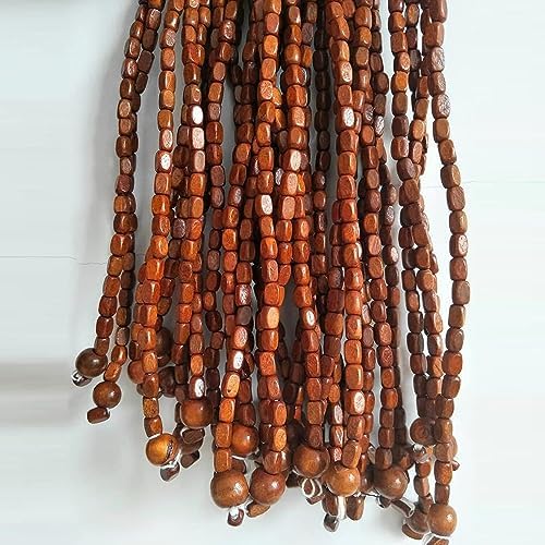 Retro Wood Beaded Curtain for Privacy and Decor