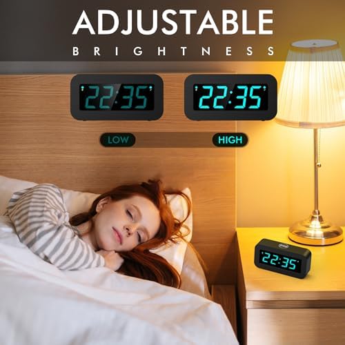 T-FAMY Digital Alarm Clock with LED LCD Display