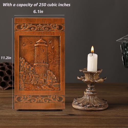 KIMNAG Lighthouse XL Wooden Cremation Urn 250lbs