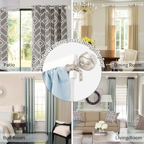 Champagne Gold Curtain Rod for Windows 28-48 Inches