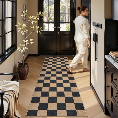 Lahome Checkered Jute Inspired Rug 2x8