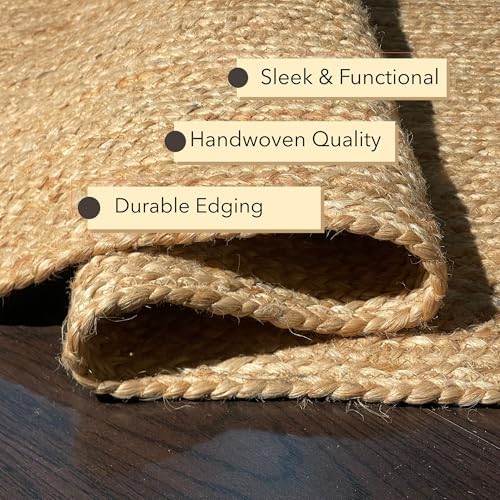 Chardin Home Hand Woven Jute Braided Rug 18x30 Inch Oval