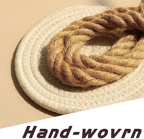 OCIOLI 2 Piece Beige Curtain Tiebacks with Hemp Rope