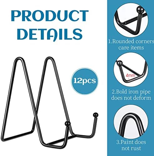 Mixweer 12 Pcs Book Stand Display Easel Metal Frame Holder