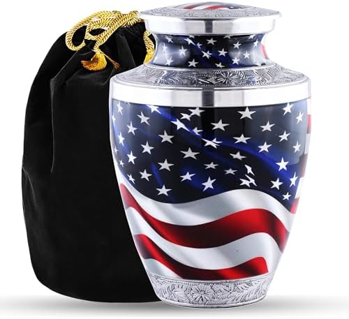 American Flag Cremation Urn for Adult Ashes