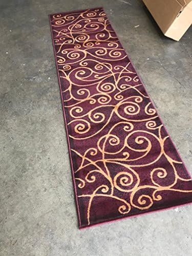 Gallery Modern Abstract Swirl Runner Rug GL23 2x71 Inch