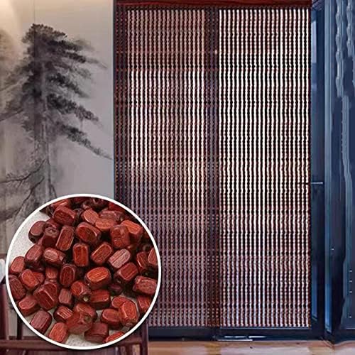 Bamboo Beaded Curtain Natural Wooden Door Divider 60 Strands 150cm Length