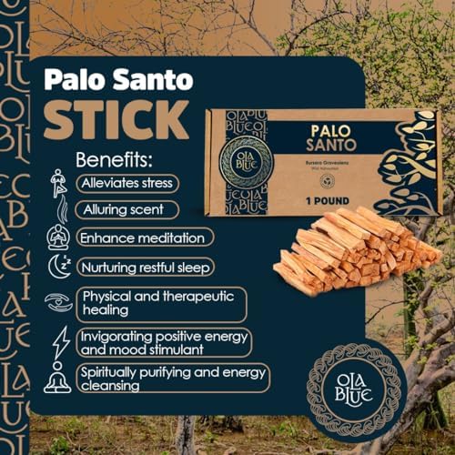 OLA BLUE Palo Santo Smudging Sticks 1 Pound Pack