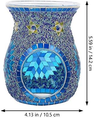 Uonlytech Mosaic Glass Oil Burner Bohemian Style