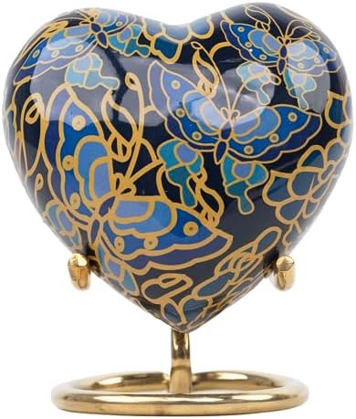 Butterfly Cremation Urn Small Keepsake Heart Urns for Ashes with Stand