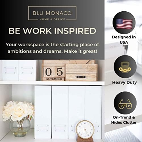 BLU MONACO Set of 6 Foldable White Magazine File Holders