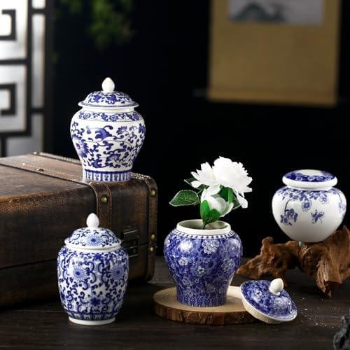 Hushee Classic Blue and White Vase Set 4 Pcs