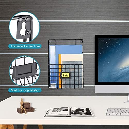 WantuSee Metal Wire Magazine Holder for Wall Mounting Black