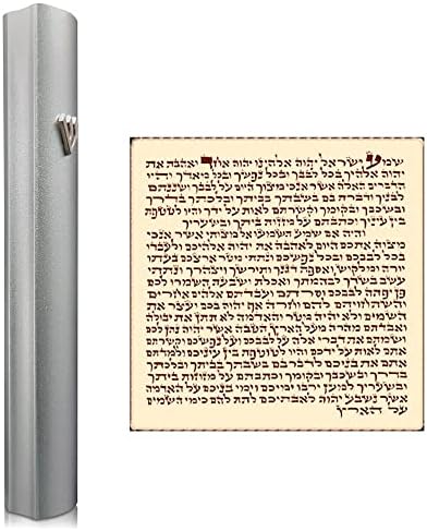 Talisman4U Silver Aluminum Mezuzah with Scroll 3D Metal