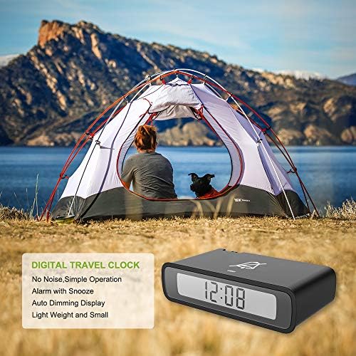 BALDR Digital Alarm Clock Reversible LCD White Black