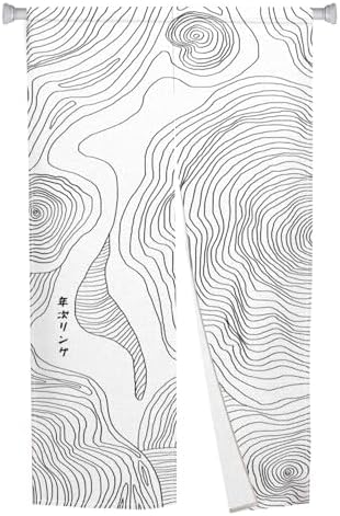 Japanese Style Door Curtain Panel 335 x 559 Abstract Paisley