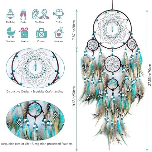 Handmade Woven Turquoise Dream Catcher Wall Hanging Decor