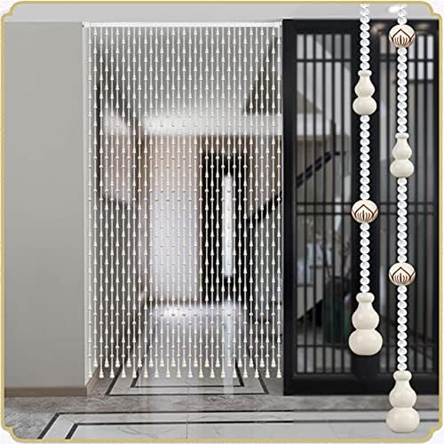 Beaded Partition Curtain Natural Wooden Beads Door Divider