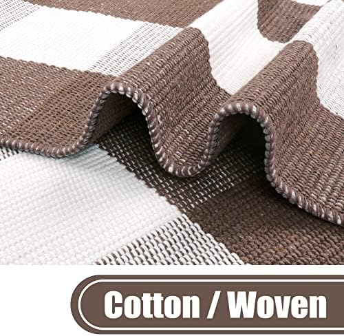 KIMODE Buffalo Plaid Front Door Mat 24x51