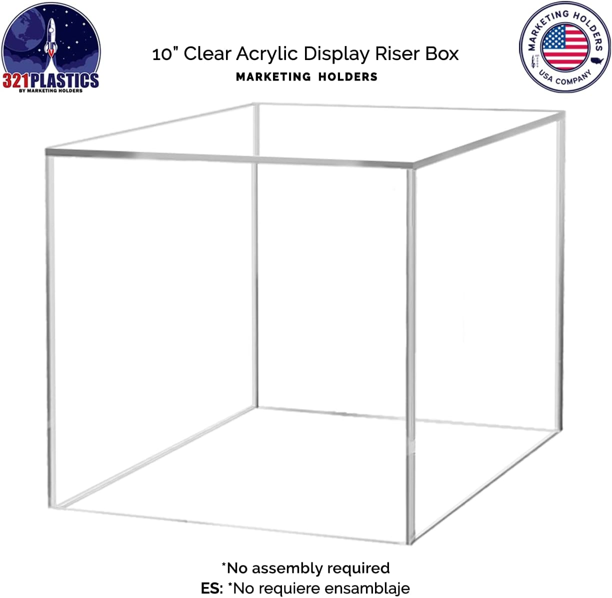 10 Inch Acrylic Display Riser Box with One Open Side