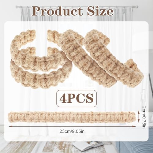 4 PCS Boho Rope Curtain Holdbacks Rustic Farmhouse Decor