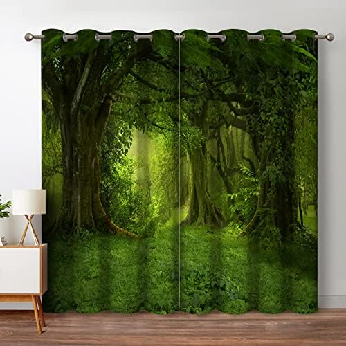 Jekeno Forest Blackout Curtains 2 Panel Set 52x84