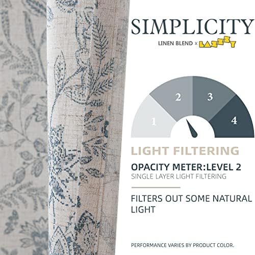 Lazzzy Linen Curtains 2 Panels 84 Inch Length Grommet Top