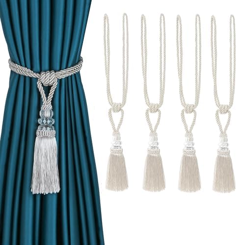 BEL AVENIR 4 Pack Crystal Curtain Tiebacks