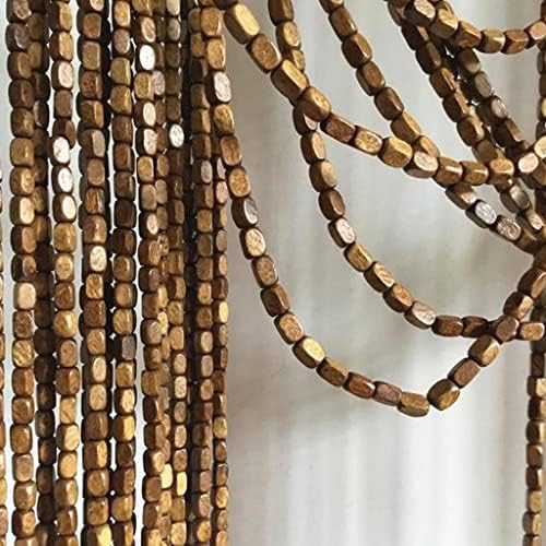 ZHOUXIAO Wood Beaded Curtain with Rods for Doorways