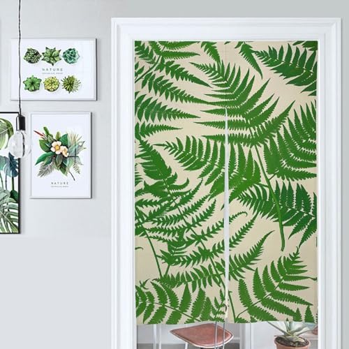 Fern Green Plant Door Curtain Panel 17x57 Inch