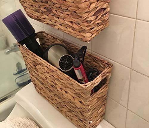 Yesland Hand Woven Narrow Water Hyacinth Holder Wicker Basket